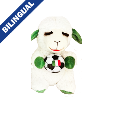 Multipet Wrinkleez Lamb Chop Soccer Italie 8" Dog Toy