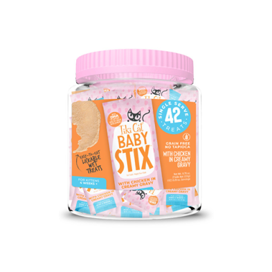Tiki Cat Baby STIX with Chicken in Creamy Gravy Kitten Treat Jar (42ct)