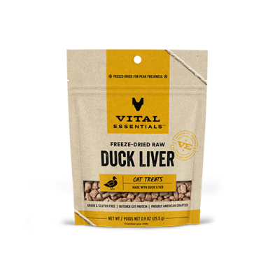 Vital Essentials Freeze-Dried Duck Liver Cat Treats 0.9 oz