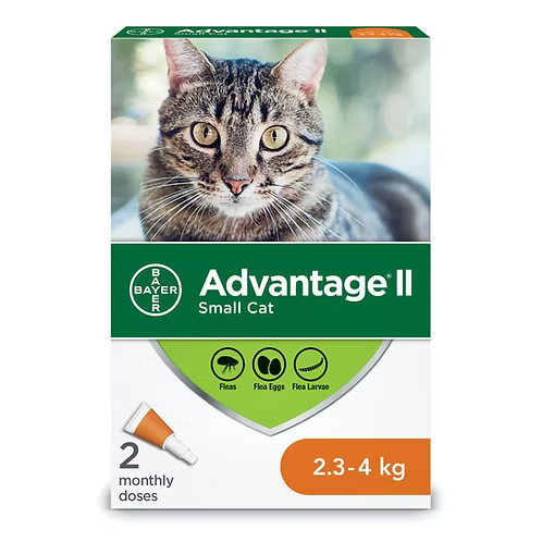 Advantage II Flea Treatment for Cats 2.3 - 4 kg, 2 Doses