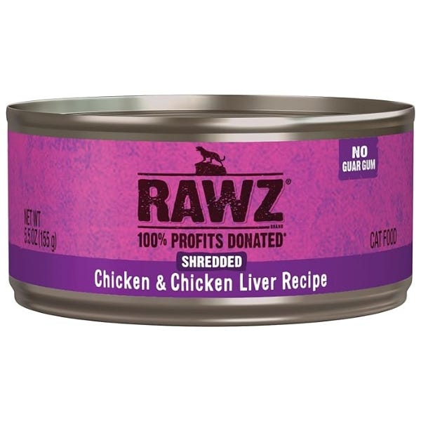RAWZ Shredded Chicken & Chicken Liver Recipe for Cats 5.5 oz