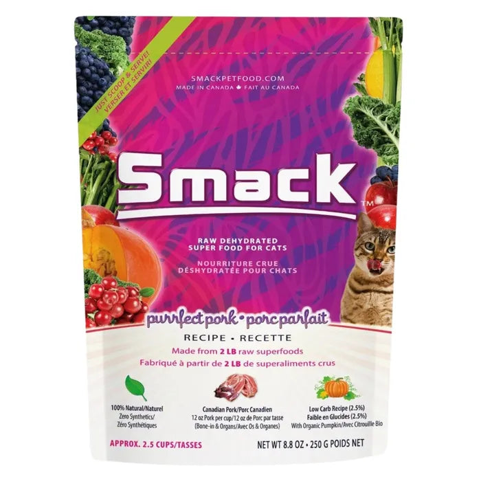 Smack Raw Dehydrated Cat Food - Purrfect Pork 1.5 kg