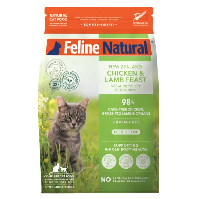 Feline Natural Freeze-Dried Cat Food - Chicken & Lamb Feast 320 g