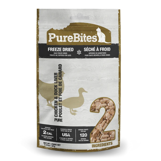 PureBites Chicken Breast & Duck Liver Freeze-Dried Cat Treats 32 gm