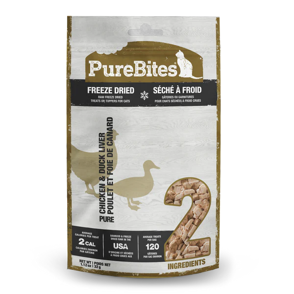 PureBites Chicken Breast & Duck Liver Freeze-Dried Cat Treats 32 gm