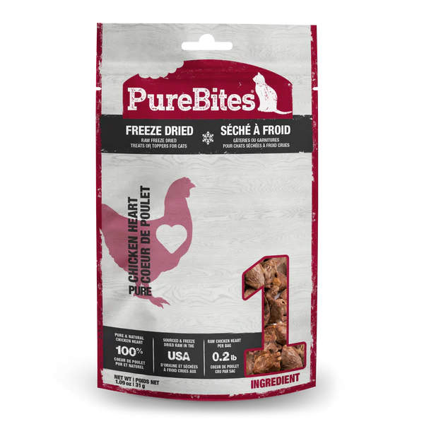 PureBites Chicken Heart Freeze Dried Cat Treat 31gm